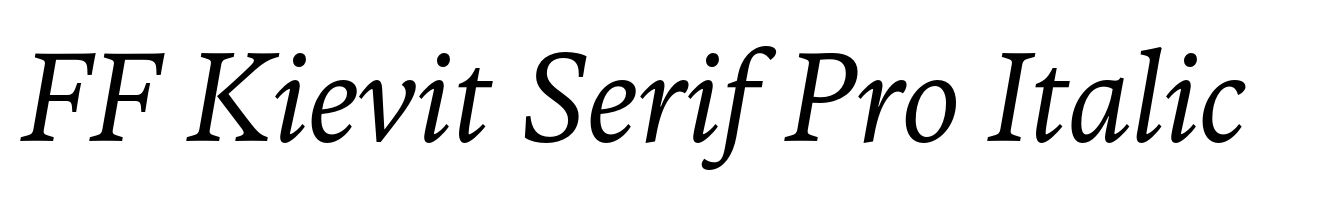 FF Kievit Serif Pro Italic